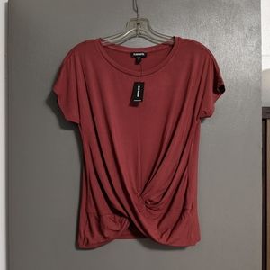 Express Twist Front Crew Neck Tee